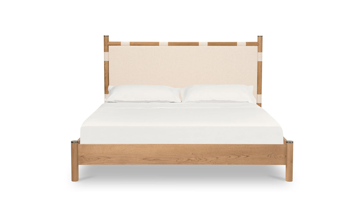 European Farmhouse Upholstered Platform Bed
