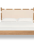 European Farmhouse Upholstered Platform Bed