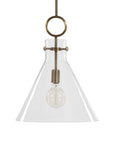 Imbuto - Funnel Glass 1 Light Pendant - White & Gold