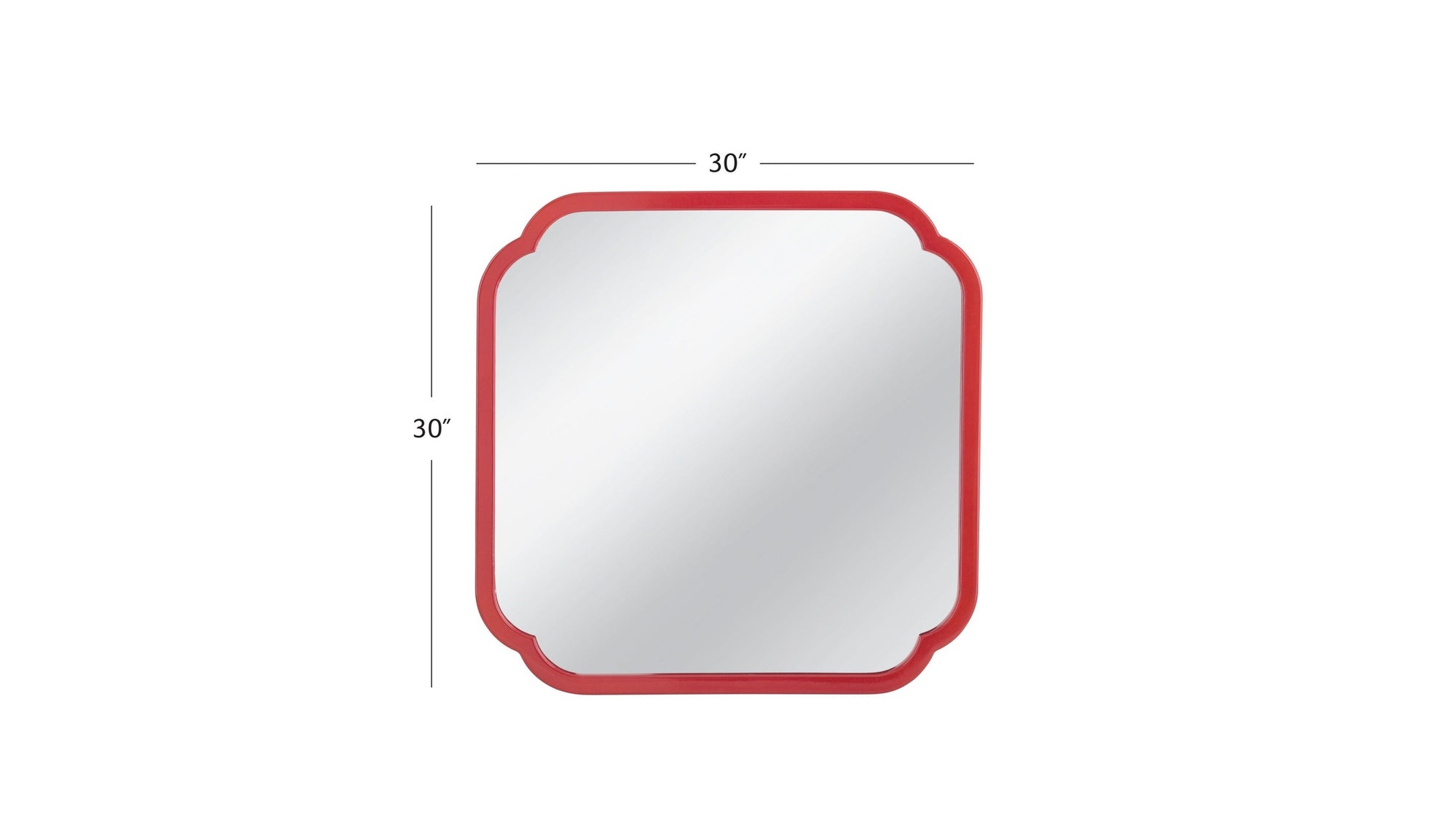Flora - Square Wall Mirror - Red