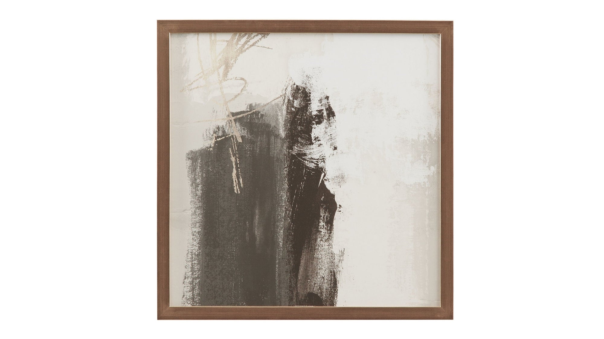 Neutral Contrast Brush Framed Print - Beige / Dark Brown