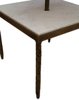 Antony - Side Table - White / Bronze