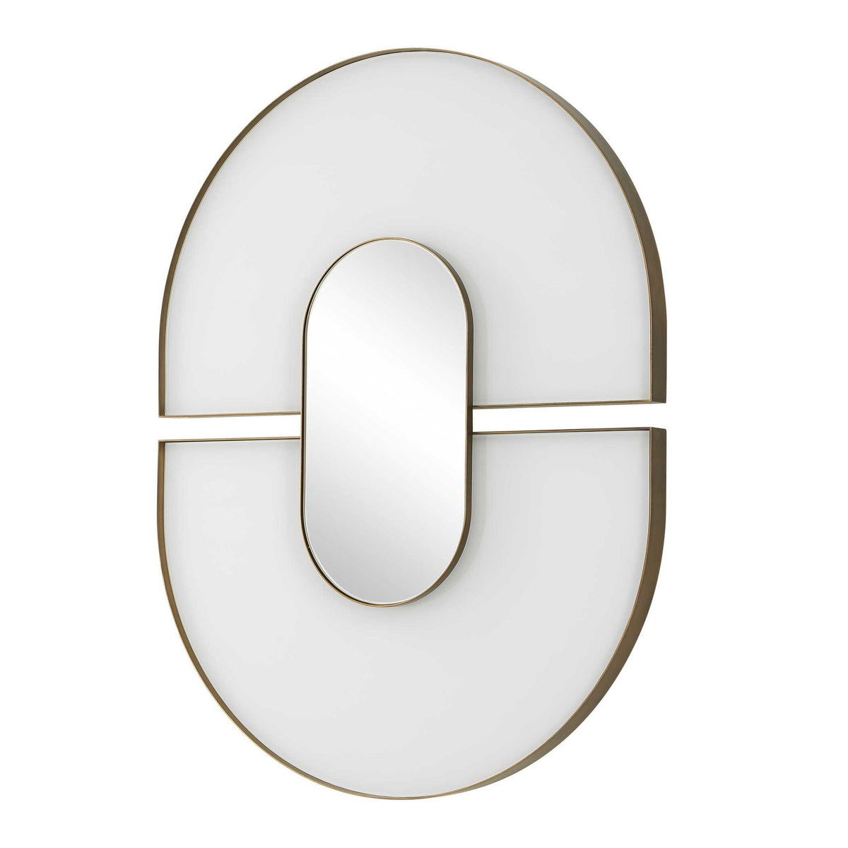 Encase - Modern Oval Mirror - White