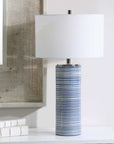 Montauk - Striped Table Lamp - Blue