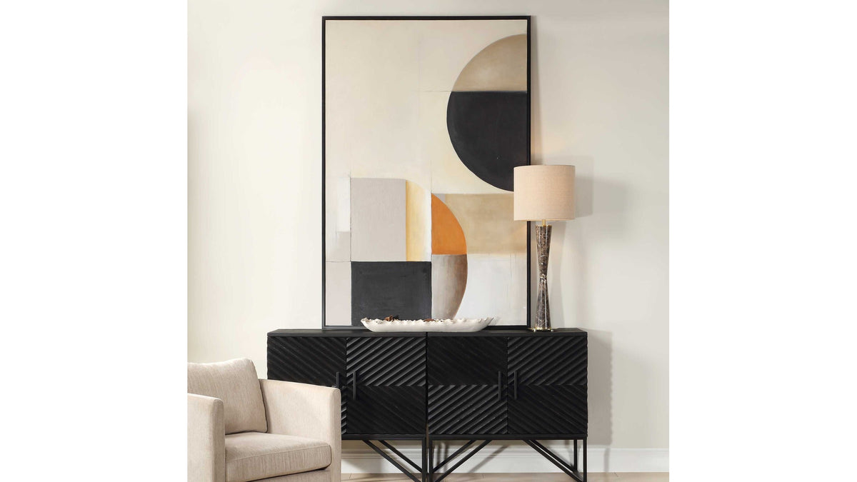 Western Hemisphere - Hand Painted Canvas - Black / Brown / Gray / Orange