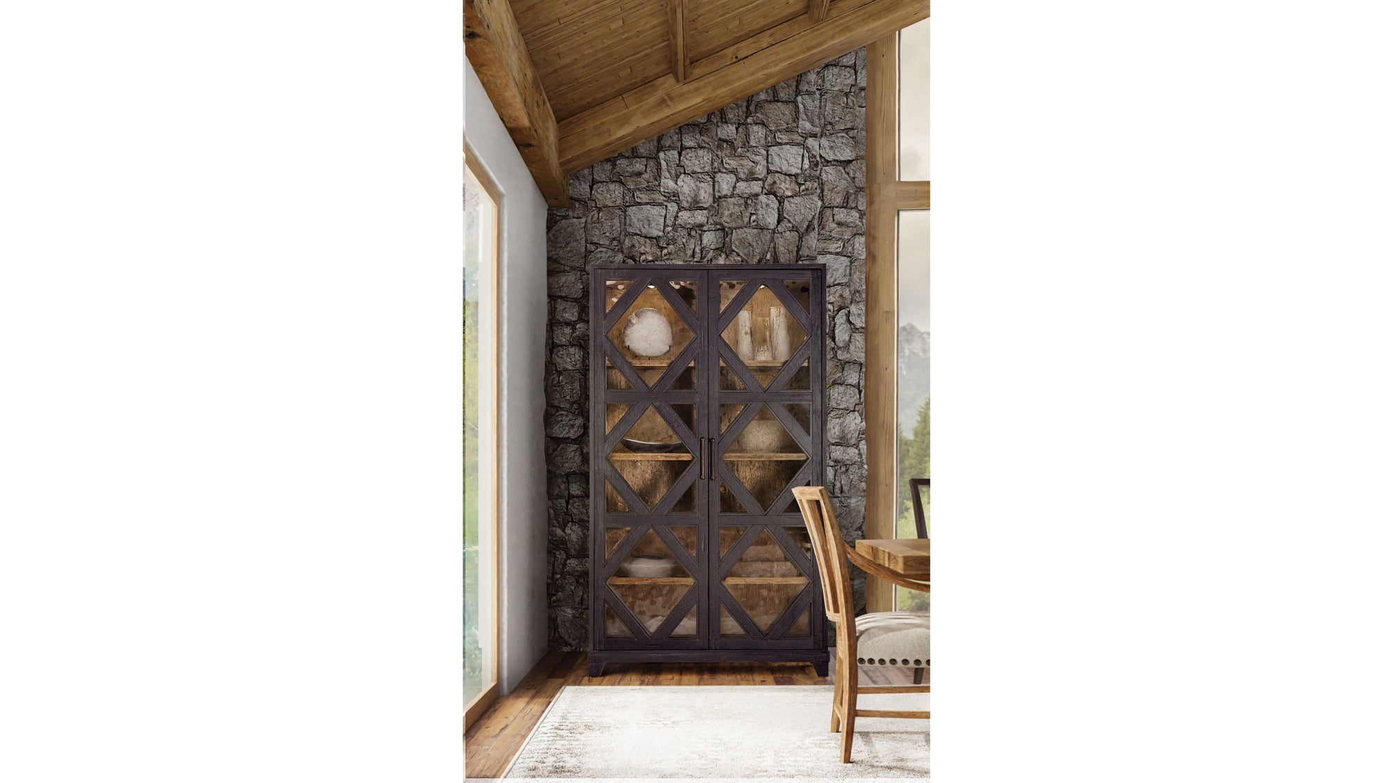 Big Sky - Display Cabinet - Black / Light Brown