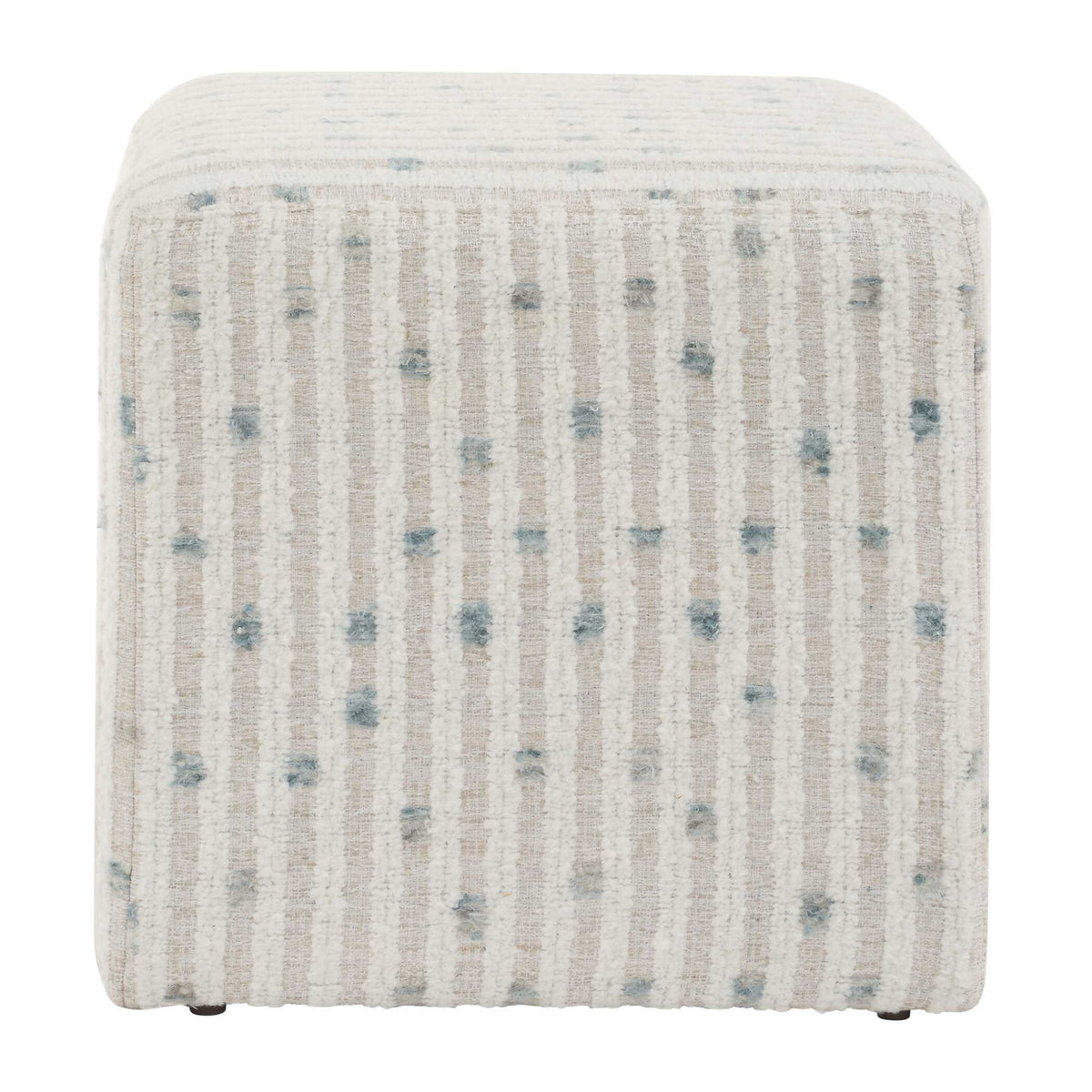 Joie - White Chenille Ottoman - White