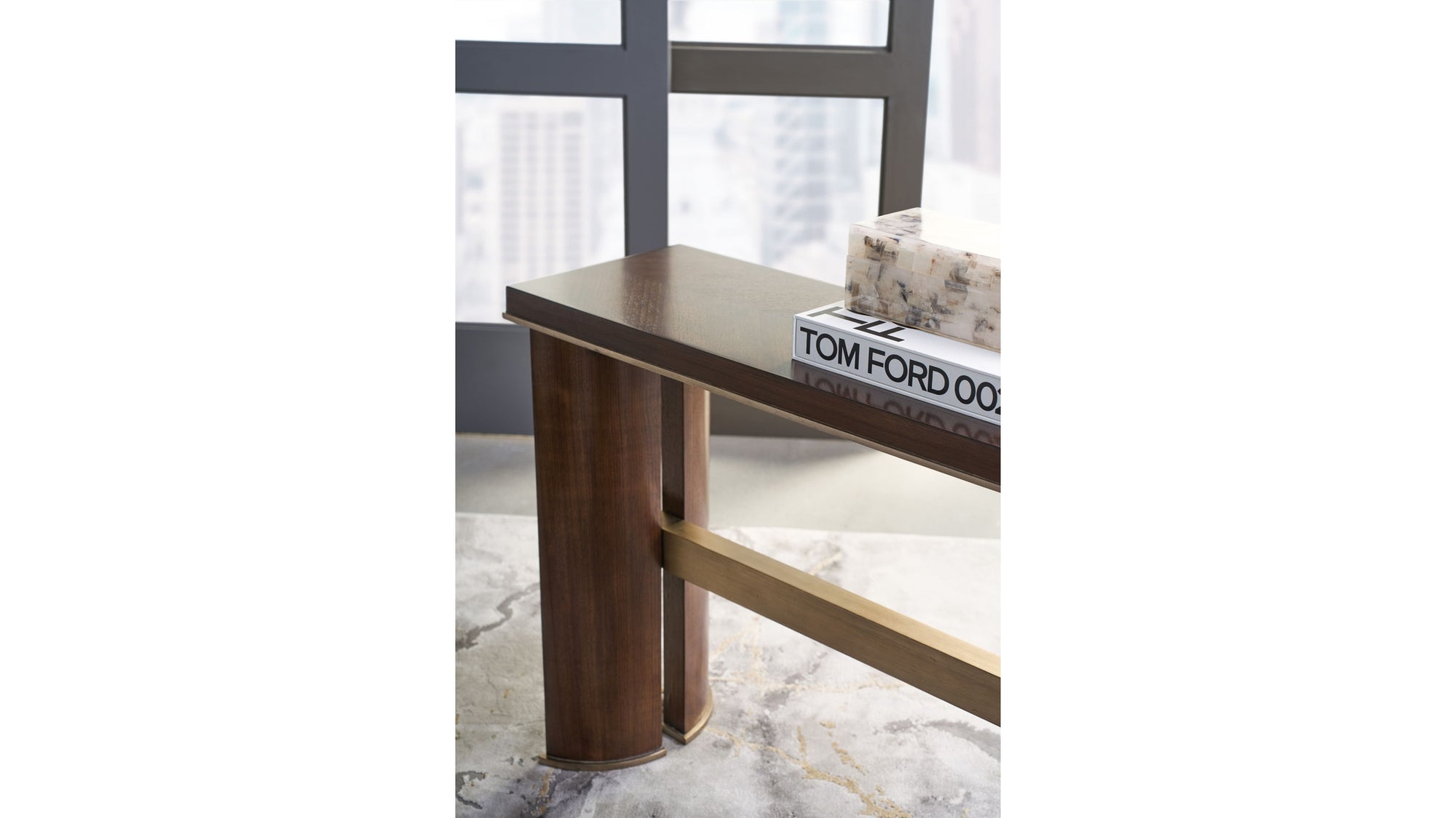 Melange - Contours Console - Dark Brown