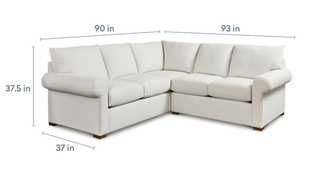 Hanover Roll Arm L-Shaped Sectional