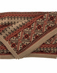 Fair Isle - Knit Throw Blanket - Rustic Red