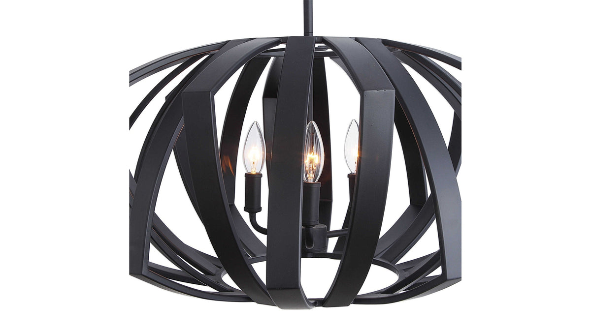 Thales - Geometric 3 Light Pendant - Black