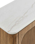 Mebarak - Reeded 2 Door Cabinet - Bronze,White,Woodtone