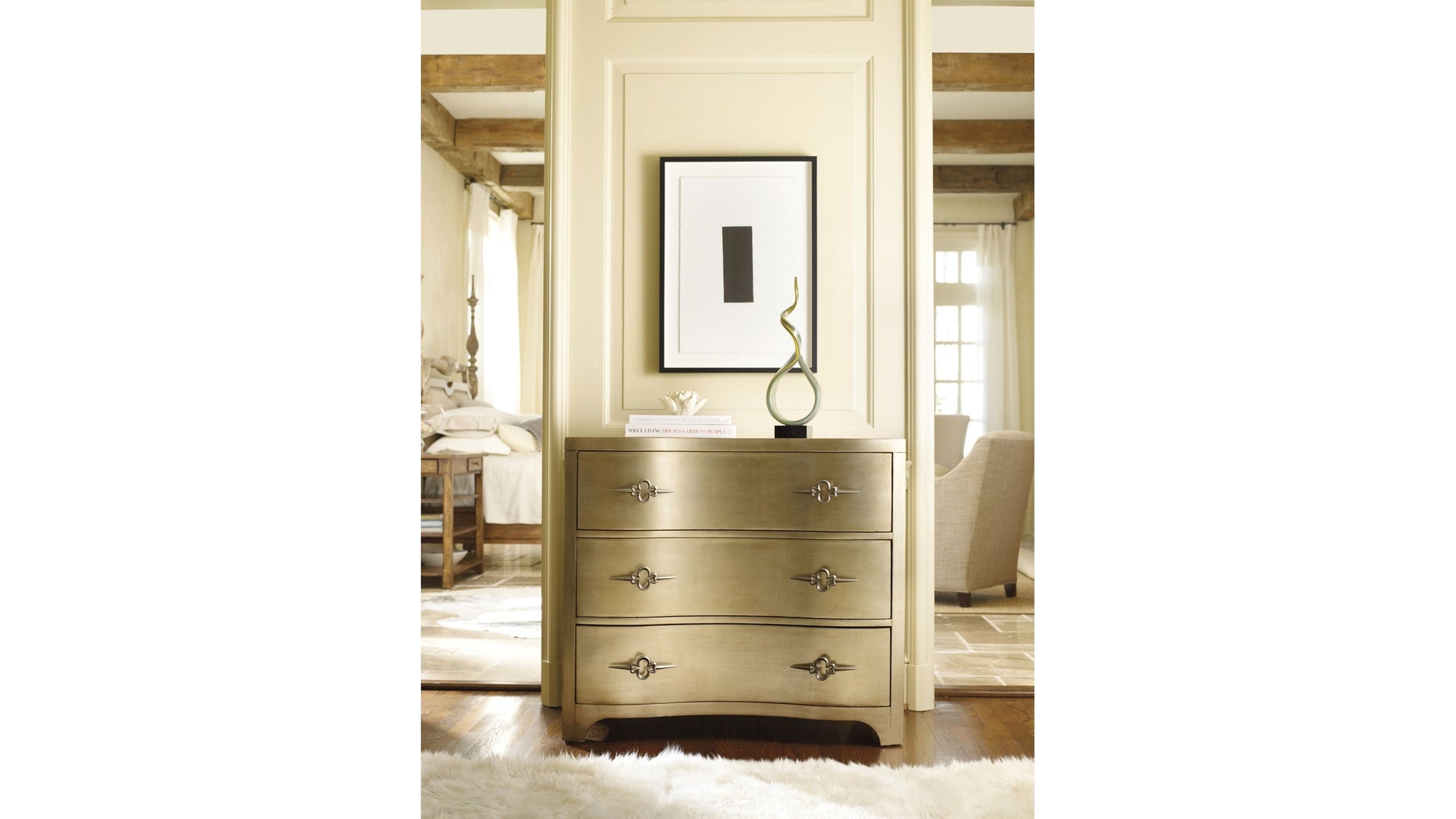 Sanctuary - 3-Drawer Shaped Front Chest - Gold