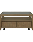 Reed - Square Coffee Table With Casters - Driftwood Oak