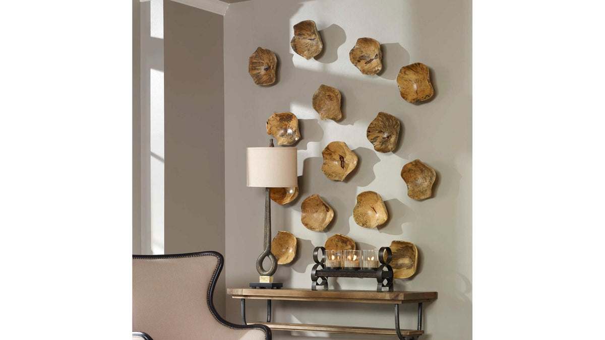 Tamarine - Wood Wall Art (Set of 3) - Light Brown