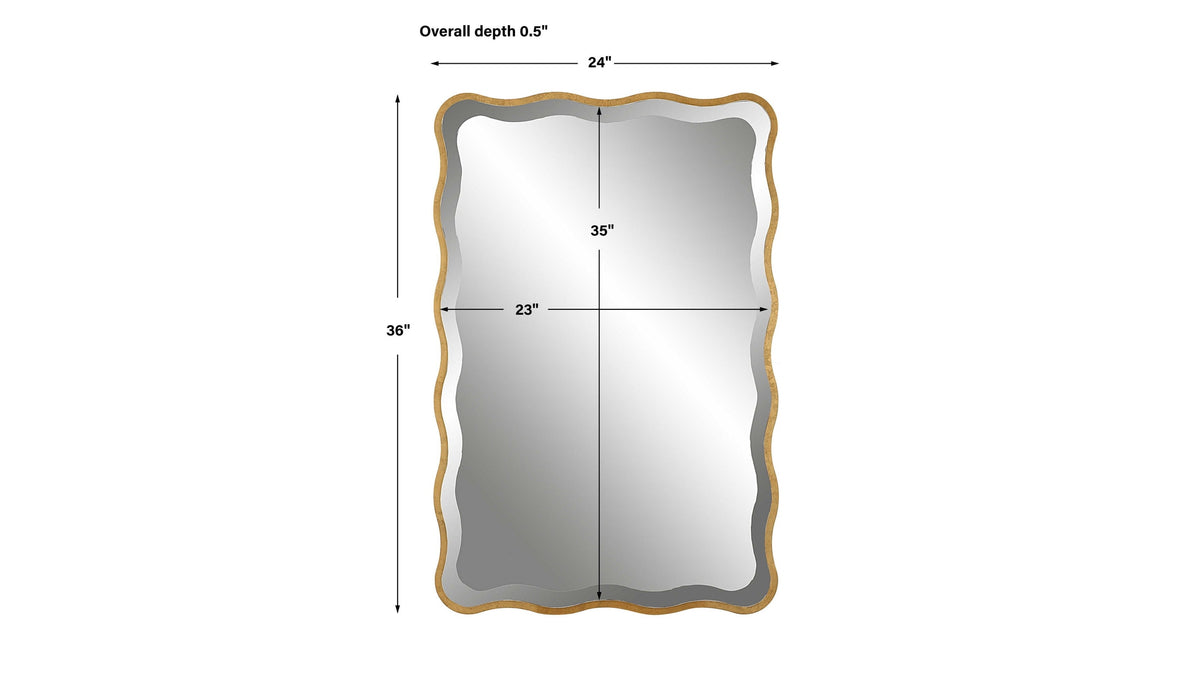 Aneta - Scalloped Mirror - Gold