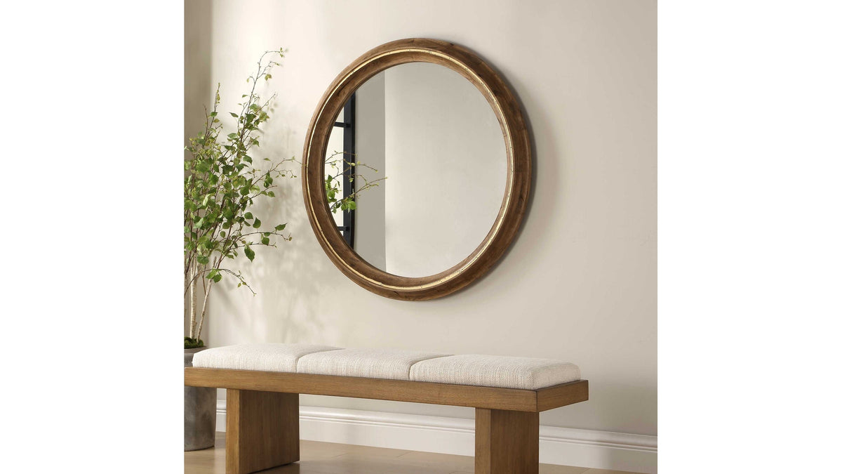 Frontier - Round Wood Mirror - Woodtone