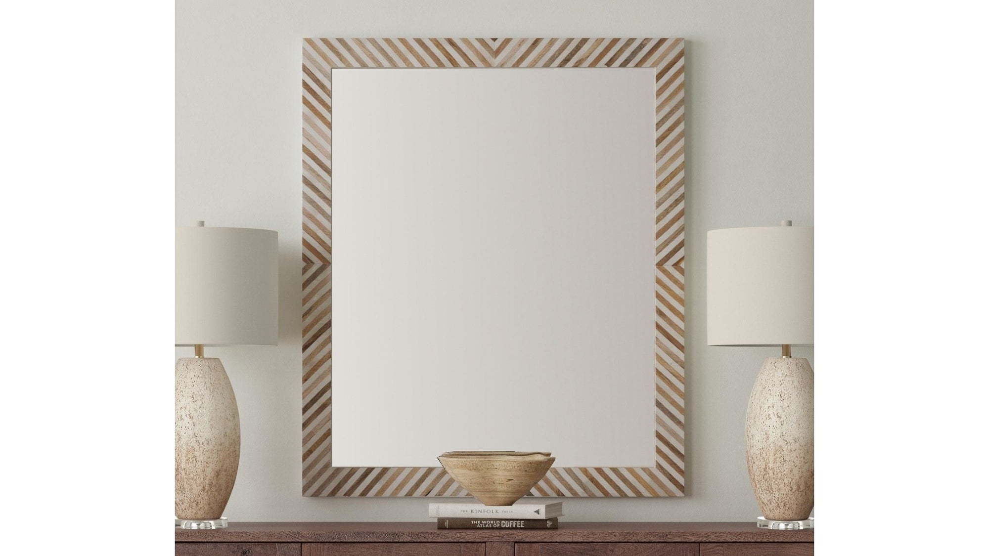 Karl - Wall Mirror - Natural / Cream