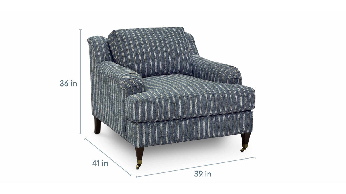 Stockten English Arm Chair with Casters