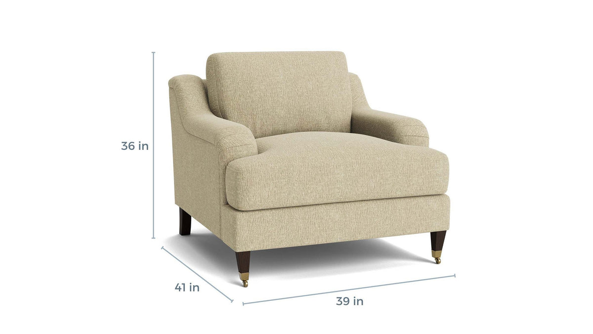 Stockten English Arm Chair with Casters