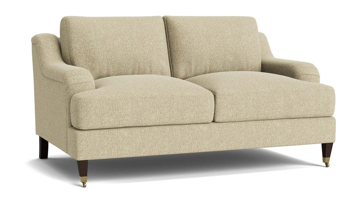 Stockten English Arm Loveseat with Casters