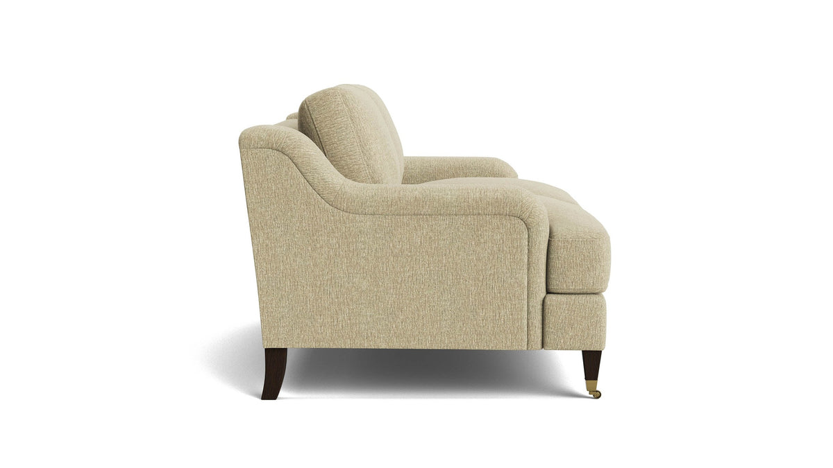 Stockten English Arm Loveseat with Casters