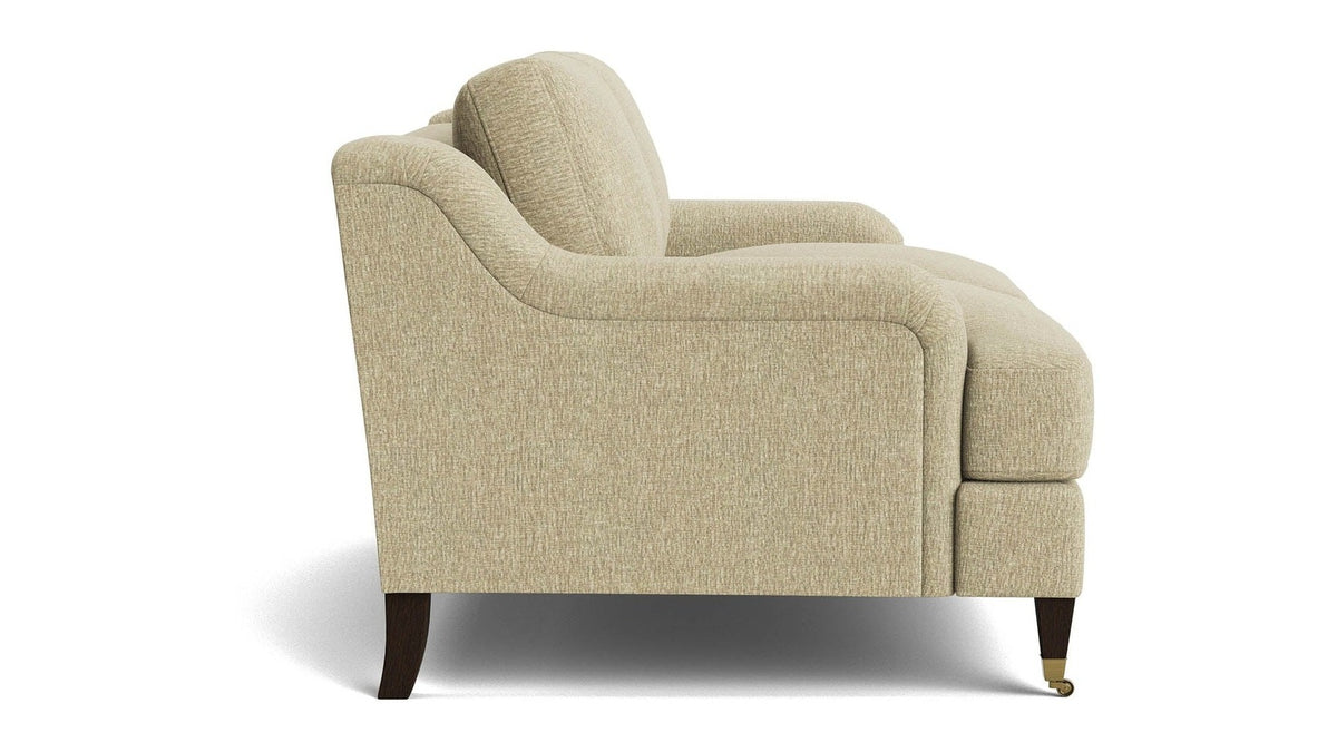 Stockten English Arm Loveseat with Casters