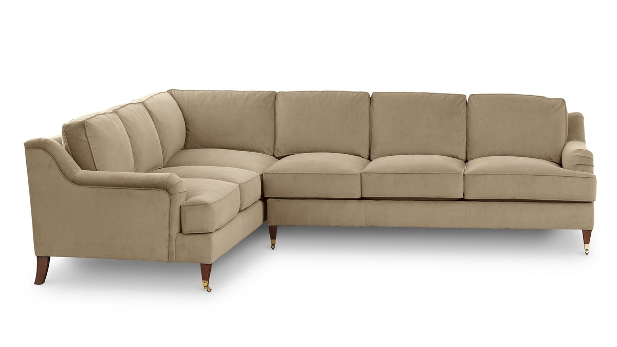 Stockten English Arm L-Shape Sectional with Casters