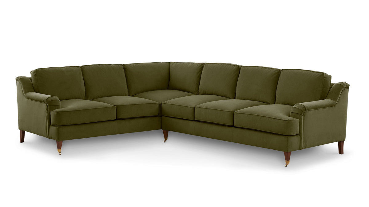 Stockten English Arm L-Shape Sectional with Casters