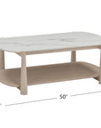 Horizons - Cocktail Table - White Oak / White Marble