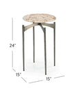 Thea - Accent Table - Italian Crema Marble / Nickel Iron