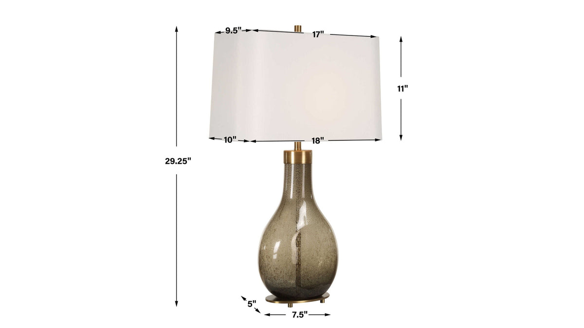 Shyla - Dark Glass Table Lamp - White