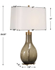 Shyla - Dark Glass Table Lamp - White