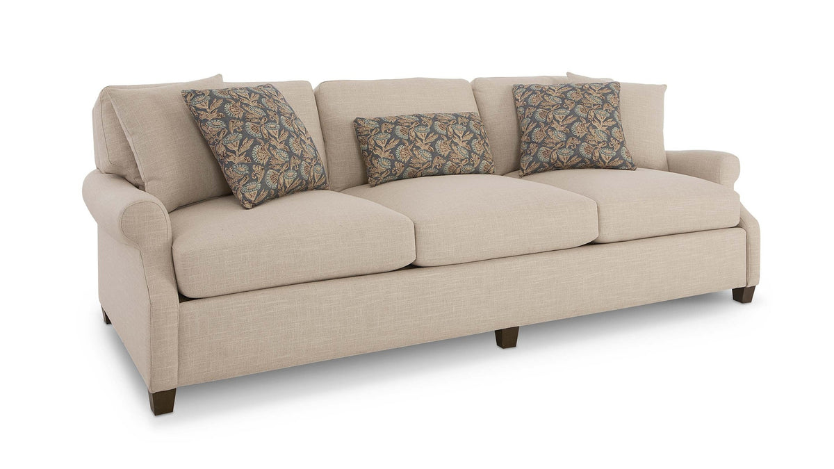 Audrey Roll Arm Sofa with Accent Pillows