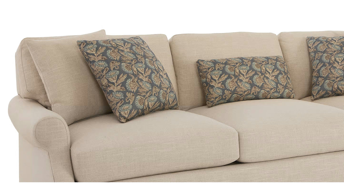Audrey Roll Arm Sofa with Accent Pillows