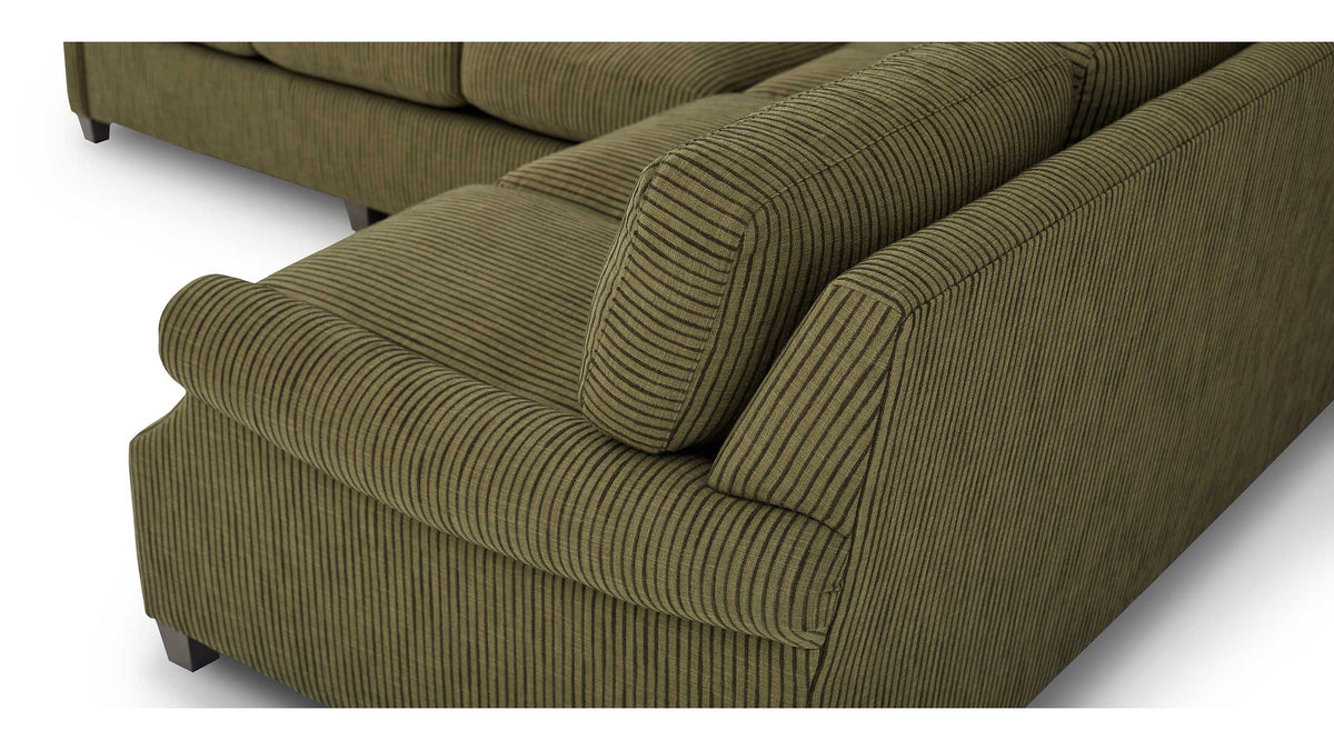 Audrey Roll Arm Sectional with Accent Pillows