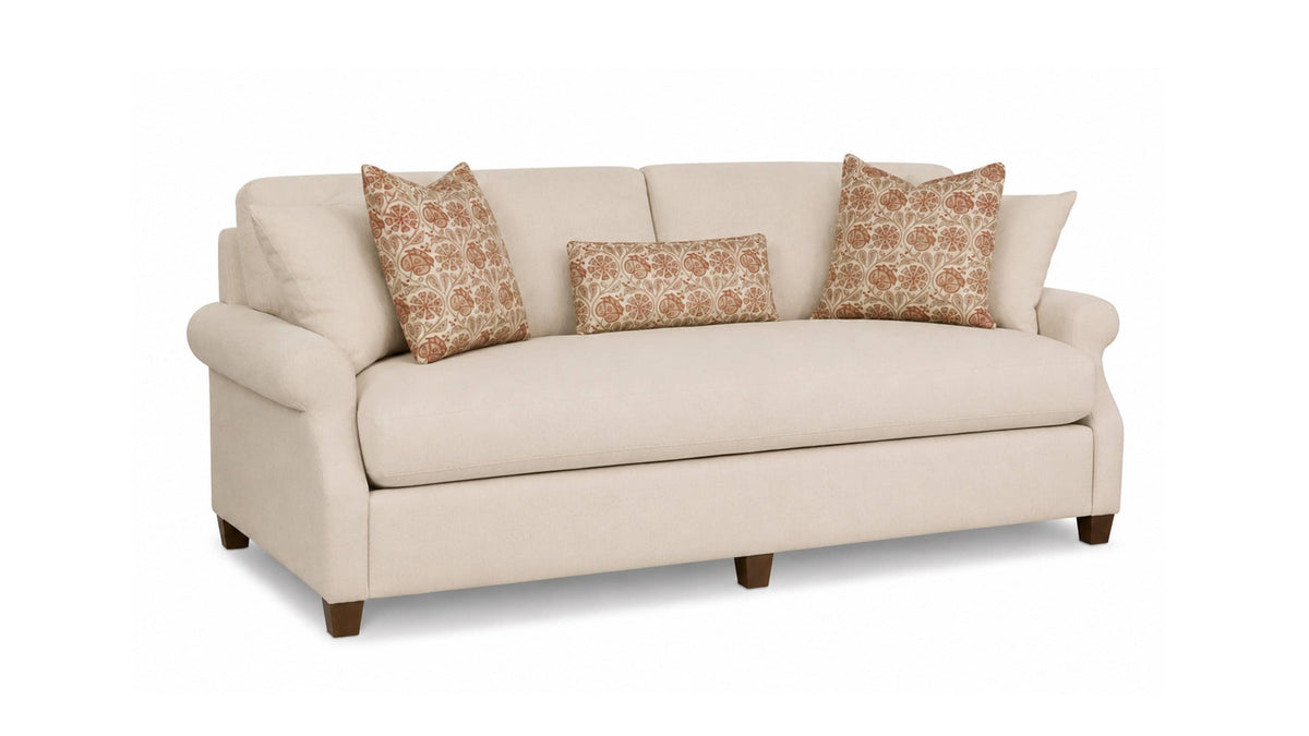 Audrey Roll Arm Sofa with Accent Pillows