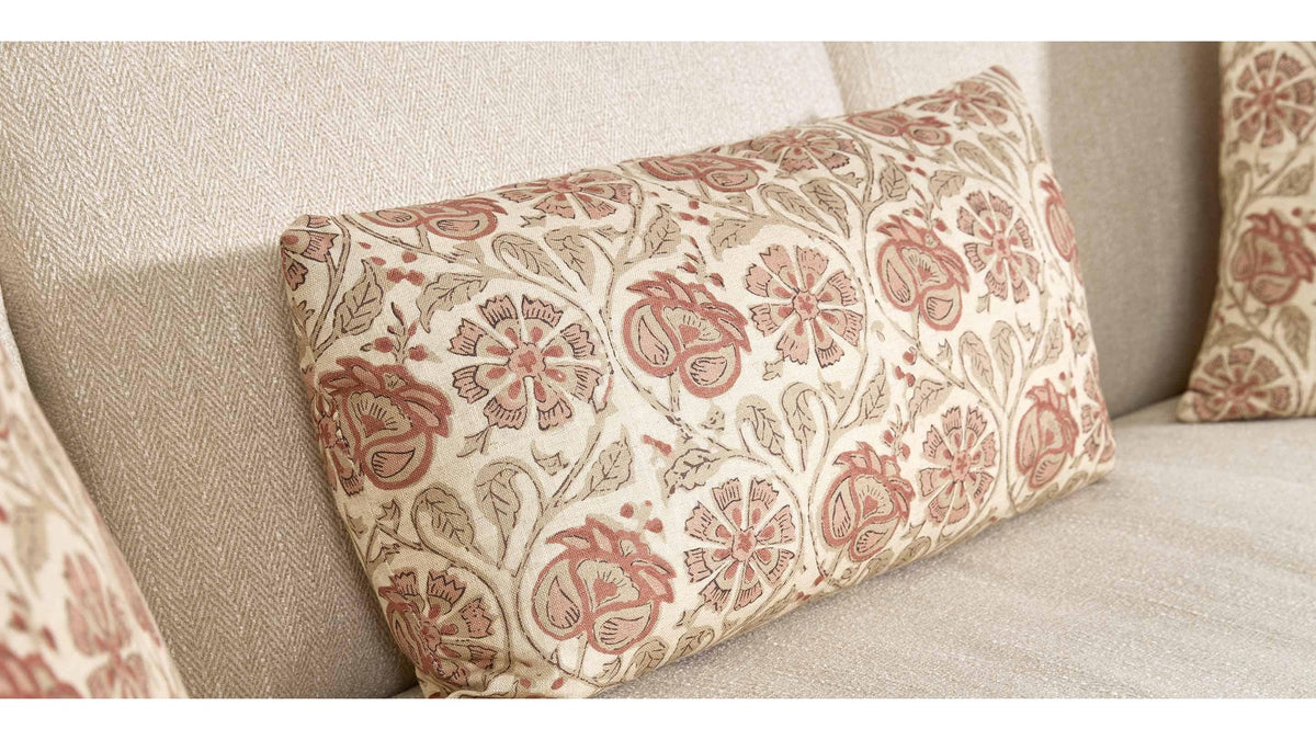 Audrey Roll Arm Sofa with Accent Pillows