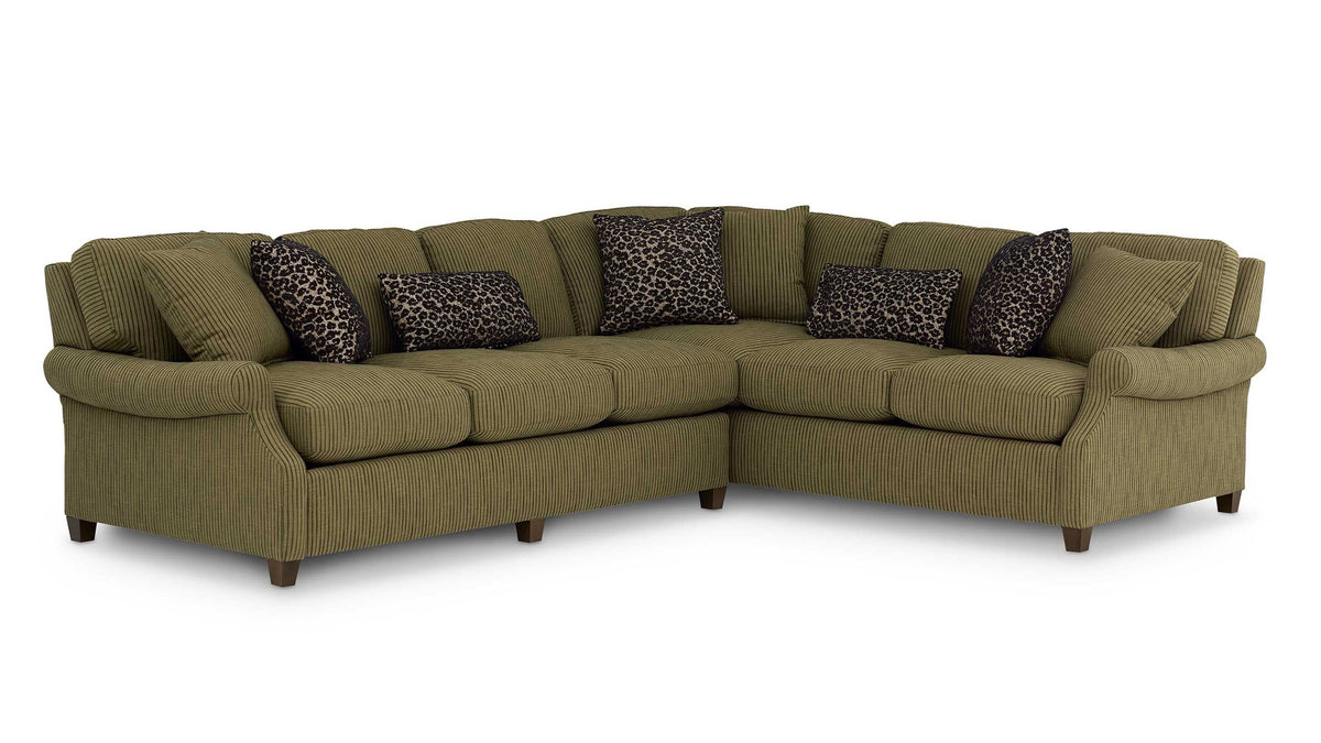 Audrey Roll Arm Sectional with Accent Pillows