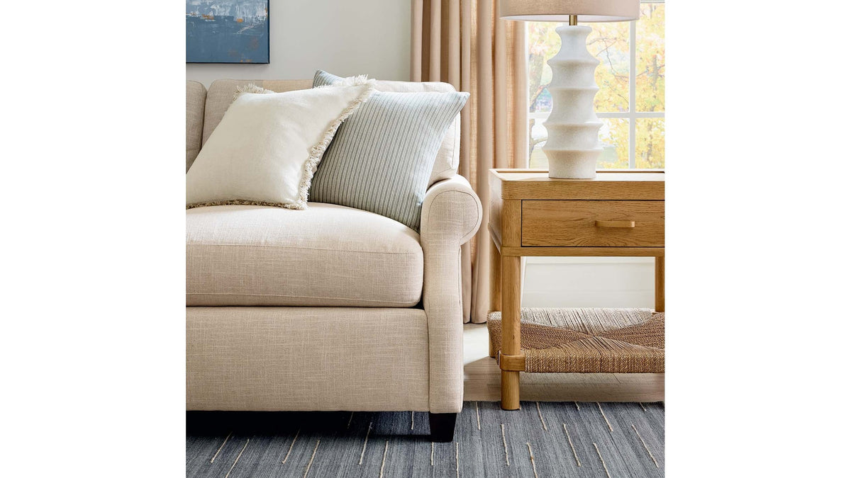 Audrey Roll Arm Sofa with Accent Pillows