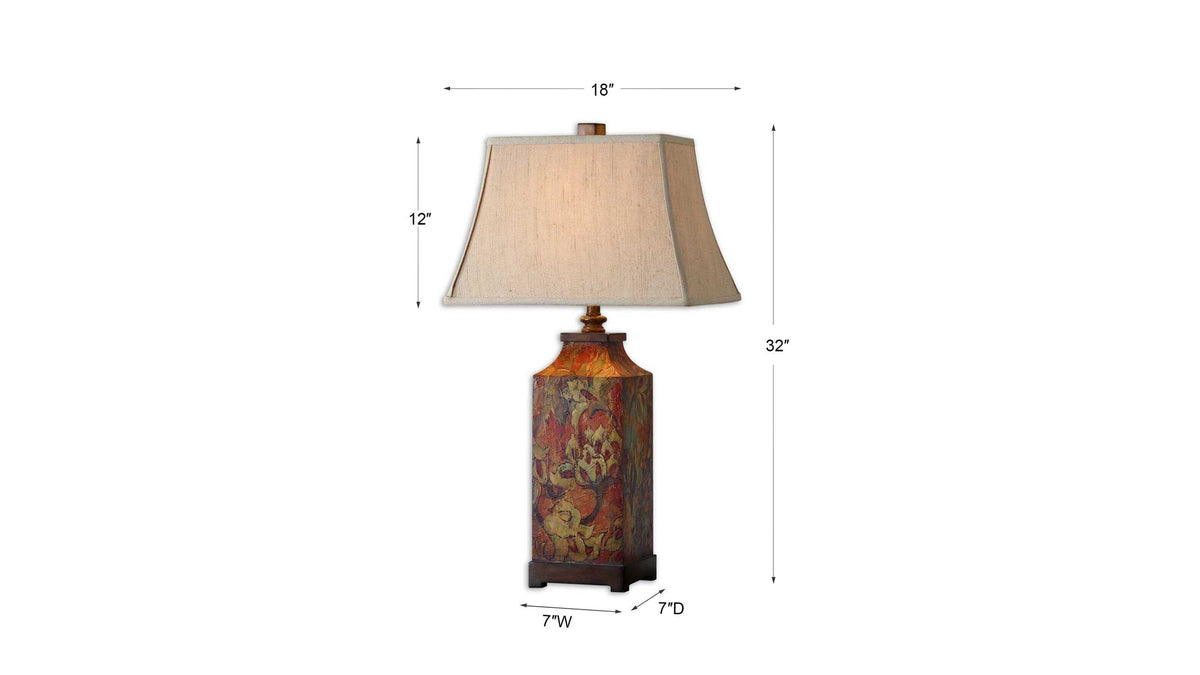Colorful Flowers - Table Lamp - Orange
