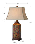 Colorful Flowers - Table Lamp - Orange