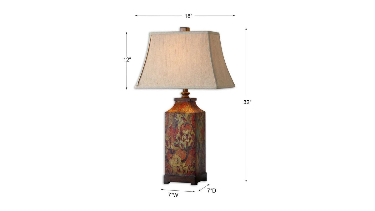 Colorful Flowers - Table Lamp - Orange