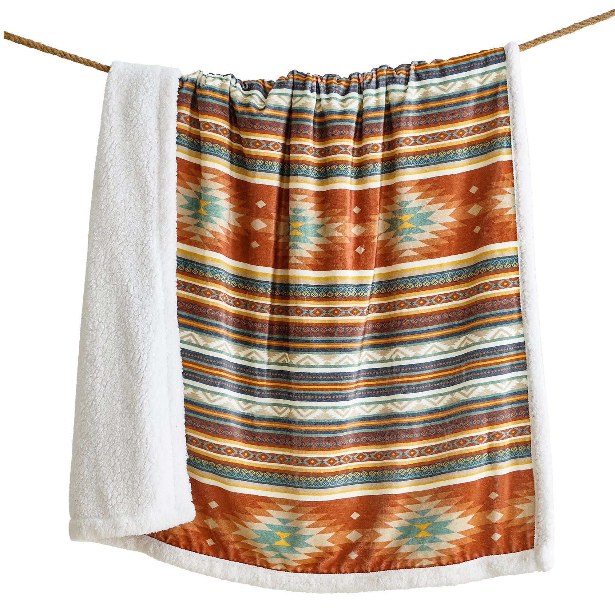 Campfire - Del Sol Campfire Sherpa Throw 6 Per Carton - Multi Color