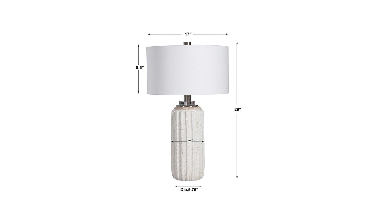 Azariah - Crackle Table Lamp - White