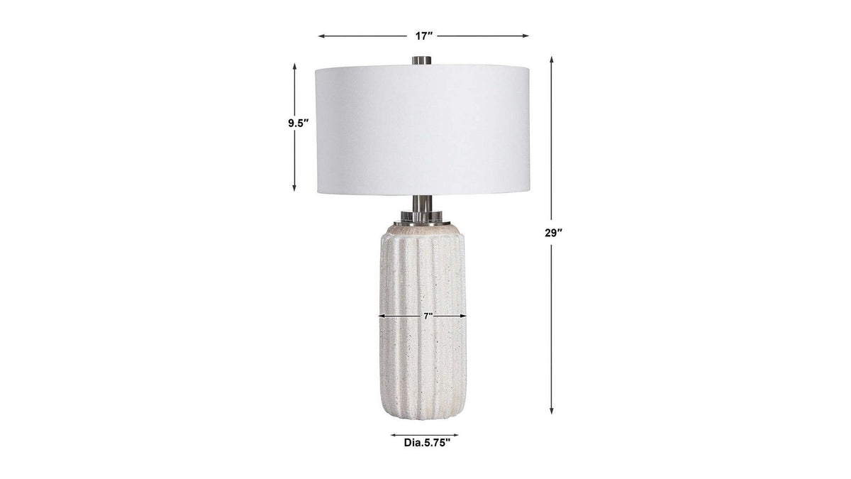 Azariah - Crackle Table Lamp - White