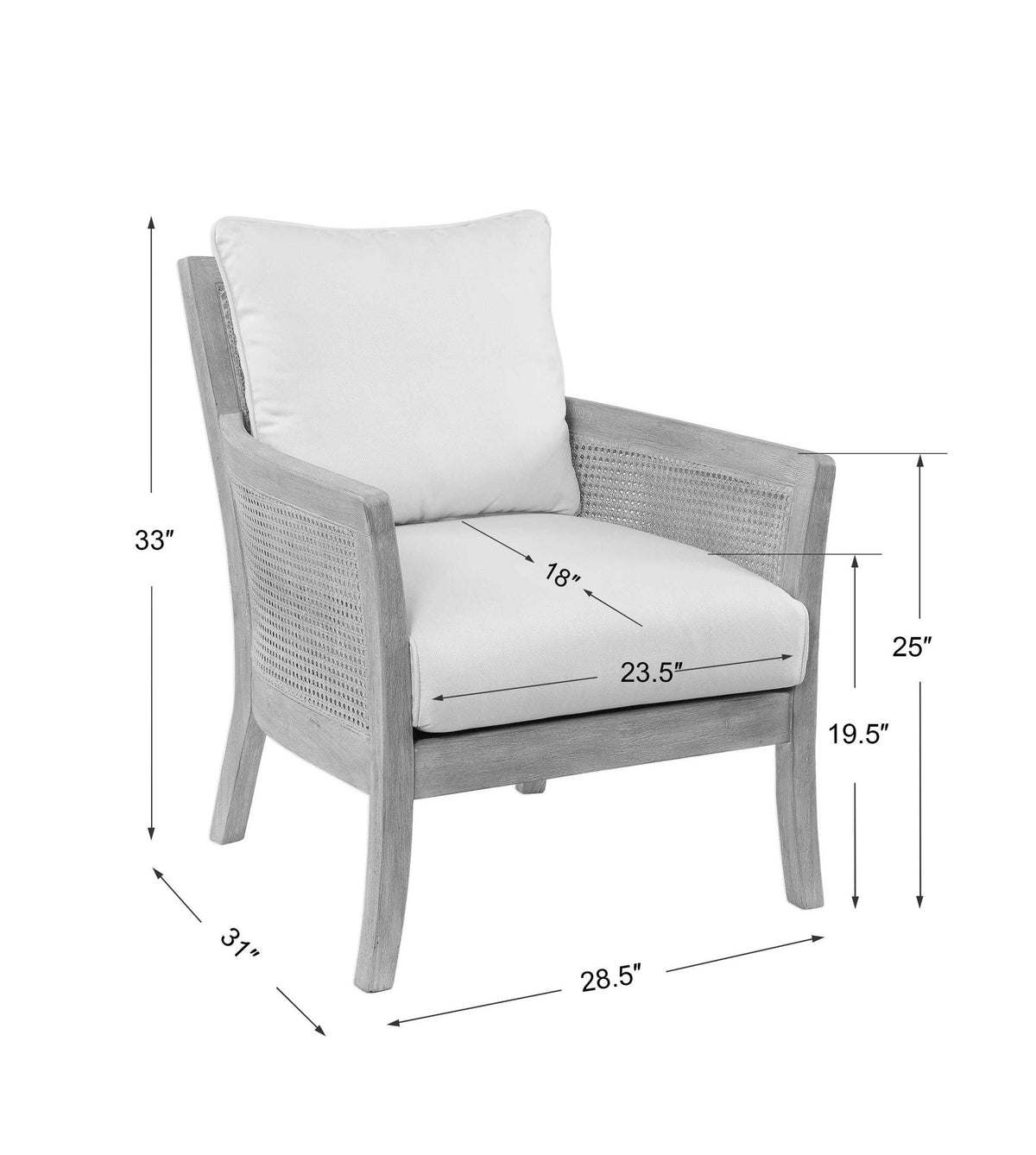 Encore - Natural Armchair - White