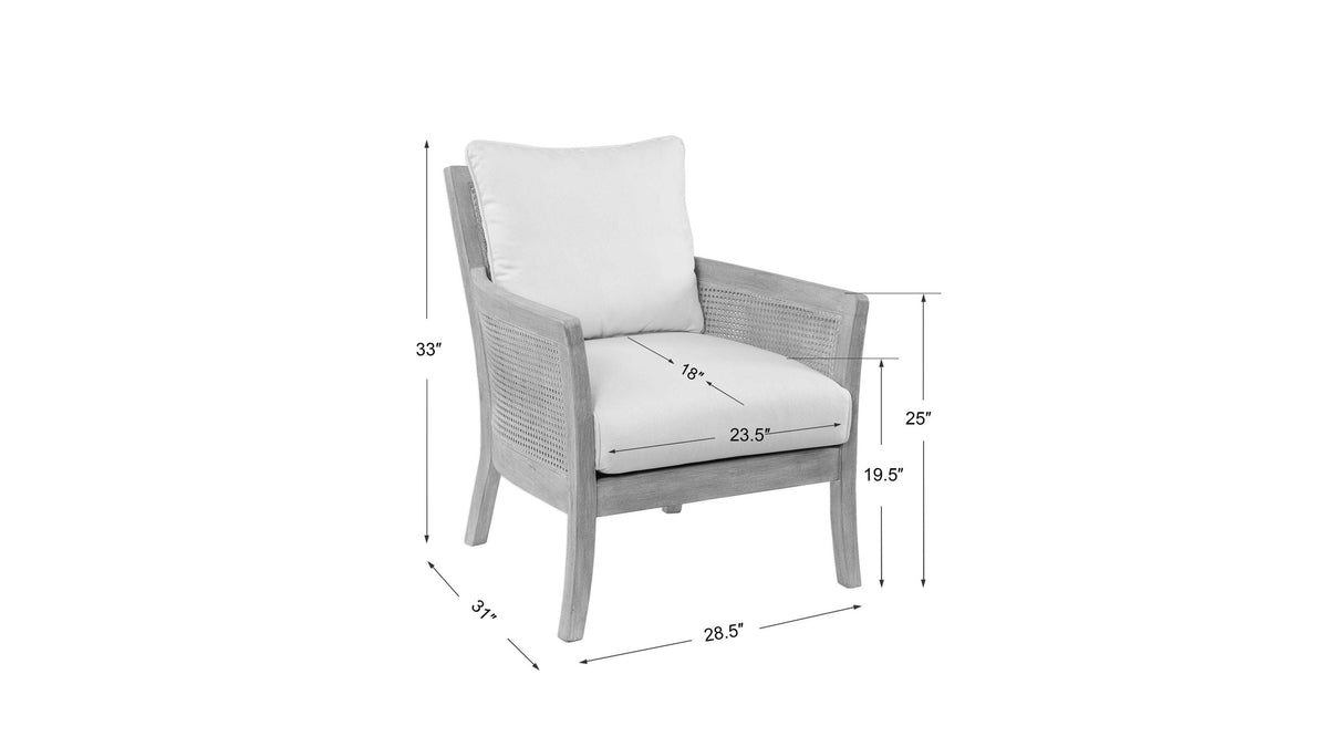 Encore - Natural Armchair - White