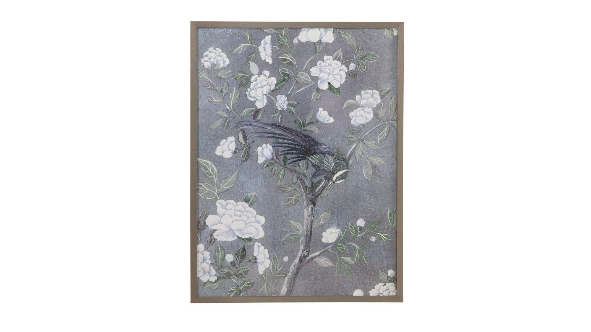 Birds & Blooms II Framed Print - Dark Gray