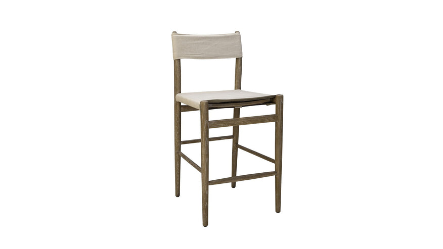 Prescott - Linen Counter Stool - Beige / Light Brown